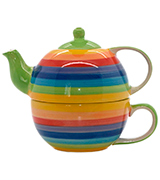 Windhorse Rainbow Striped Ceramic Tea for One Set