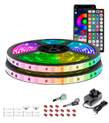 Mexllex 15M Music Sync Colour Changing RGB LED Strip 44-Key Remote