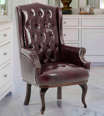 ANGEL HOME & LEISURE Queen Anne Fireside Wing Back Leather Chair - Bestadvisor