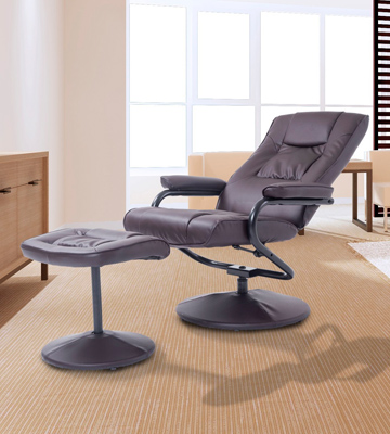 HOMCOM Lounge Seat w/Footrest Stool Executive Recliner Swivel Armchair - Bestadvisor