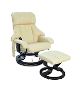 HOMCOM 5550-3472 Leather Chair Recliner with Foot Stool