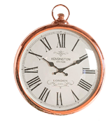 SIL Kensington Station Wall Clock Round Copper Roman Numeral Pocket