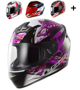LS2 F351 Flutter Pink Purple Full Face Womens Motorcycle Helmet