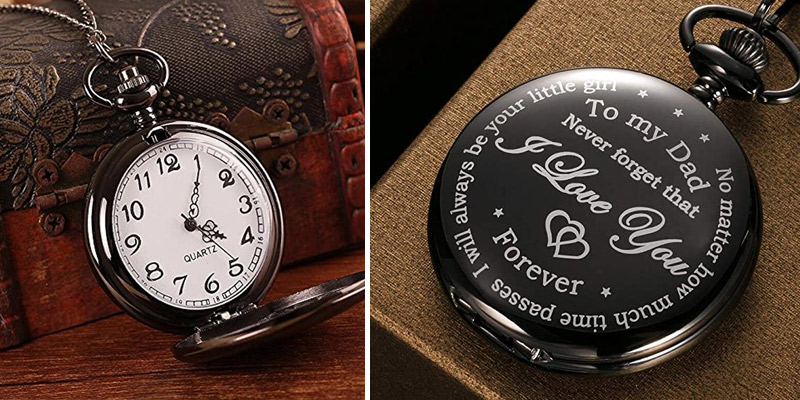 Review of Hicarer Dad Gift from Daughter to Father Engraved Pocket Watch