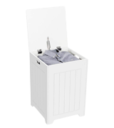 Yaheetech White Wooden Laundry Bin Basket Storage Simple Assembly Large Square