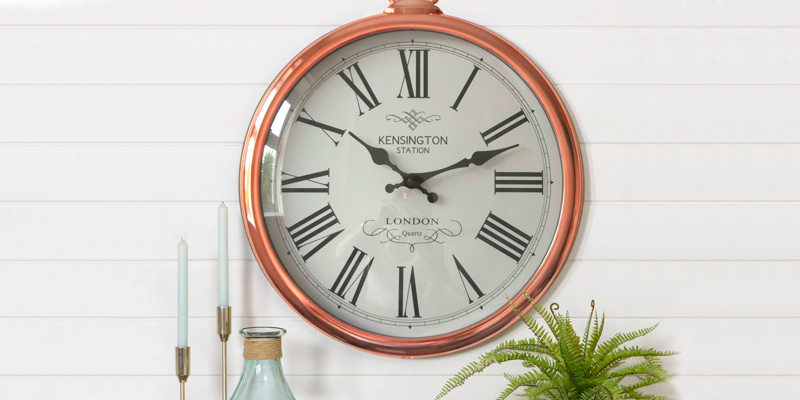 Review of SIL Kensington Station Wall Clock Round Copper Roman Numeral Pocket