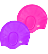 The Friendly Swede Silicone Long Hair Swimming Caps with Ear Pockets
