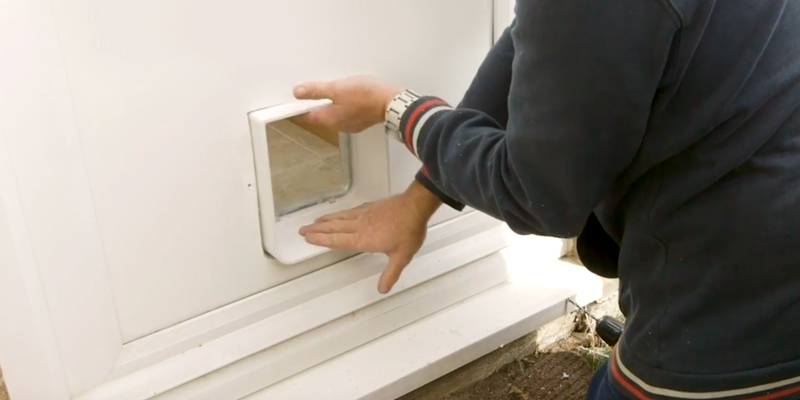 SureFlap SUR001 Cat Flap with Microchip Identification in the use - Bestadvisor