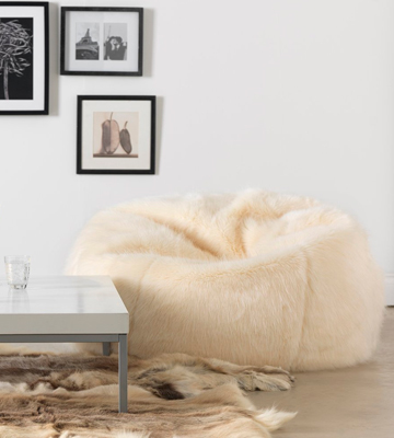 Icon Extra Large Bean Bag XL White Faux Fur (Cream) - Bestadvisor