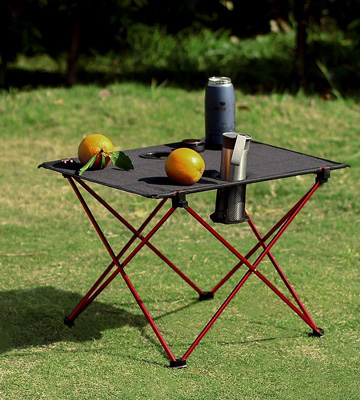 OUTRY Lightweight Folding Table with Cup Holders - Bestadvisor