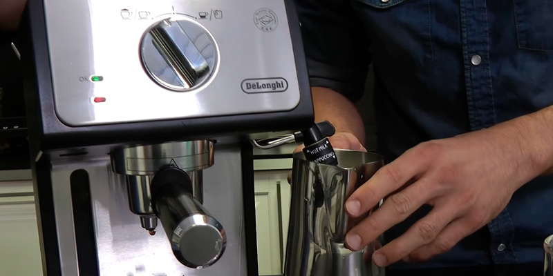 De'Longhi ECP35.31 Traditional Pump Espresso Machine with Adjustable milk frother in the use - Bestadvisor