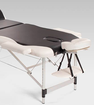 KMS FoxHunter Black White Luxury Portable Lightweight Massage Table - Bestadvisor