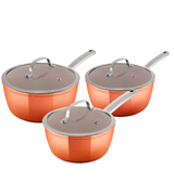 Tower Set of 3 Copper Effect, Forged Aluminium Induction Pan