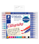 Staedtler Calligraphy Pen Double-Ended Pack of 12 Assorted Colours