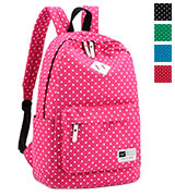 S-ZONE D04V400C Lightweight Casual Daypack Canvas Polka Dot Backpack