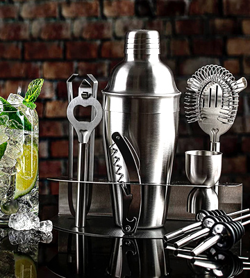 Cresimo 12 Piece Stainless Steel Cocktail Shaker Set With Stand - Bestadvisor