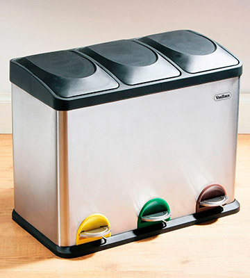 VonHaus 3 x 15 L Pedal Recycling Bin for Kitchen Waste - Bestadvisor