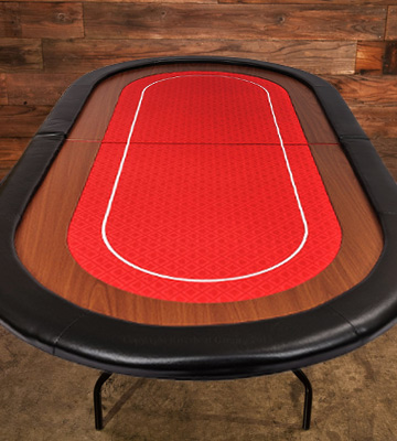 Riverboat Gaming RT100RED Champion Folding Poker Table Top in Red Speed Cloth and Faux Leather Armrest 180cm - Bestadvisor