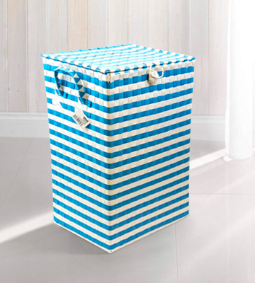 ARPAN Washing Laundry Plastic bin Hamper Storage Basket Blue-White - Bestadvisor