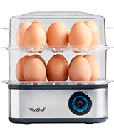 VonShef 13/211 Premium 16 Eggs Electric Egg Boiler with Poacher and Omelette Maker Bowl