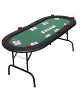 Costway 8 Players Foldable Poker Table Top with Drink Holders