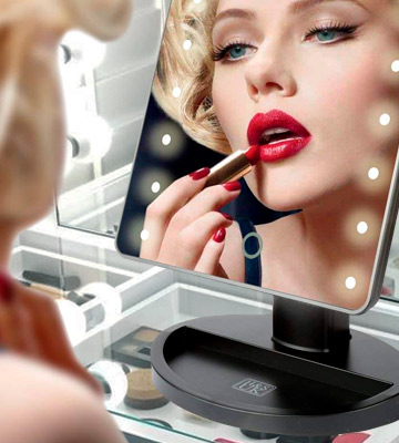 H&S LED Illuminated Cosmetic Mirror Makeup Mirror with Light - Bestadvisor