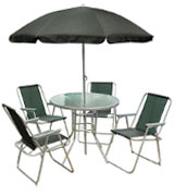 Kingfisher FS6PB Garden Furniture Set with Umbrella