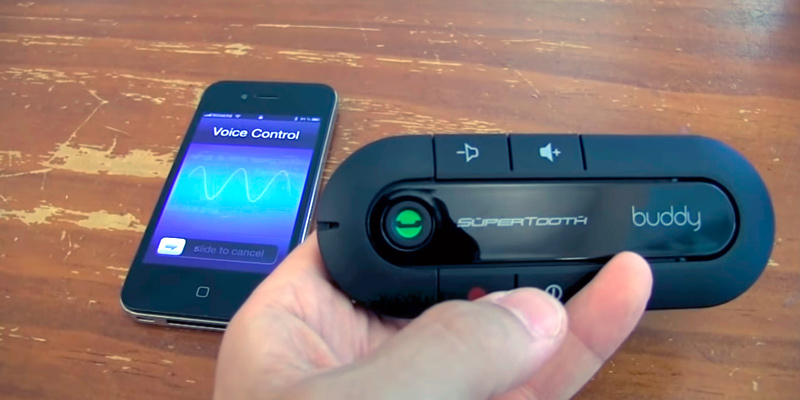 SuperTooth Buddy Handsfree Speakerphone Bluetooth Car Kit in the use - Bestadvisor