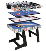HLC 0062BK 4 in 1 Multi Sports Game Table Pool/Air Hockey/Mini Table Tennis/Football