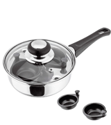 Judge Essentials HP92 Two Cup Egg Poacher and Stainless Steel Frying Pan