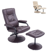HOMCOM Lounge Seat w/Footrest Stool Executive Recliner Swivel Armchair