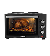 Tower T14014 Mini Oven with Double Hotplates and Rotisserie