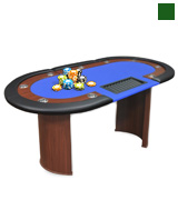 Anself PKU5919247862368IP 10-Player Poker Table with Dealer Area and Chip Tray Blue