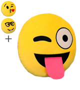 The Fone Stuff Emoji Pillow Sticking Tongue Out Cushion Emoticon Plush Smiley Cushion Pillow