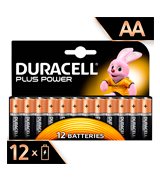 Duracell MN1500 Plus Power Type AA Alkaline Batteries, Pack of 12