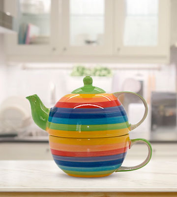 Windhorse Rainbow Striped Ceramic Tea for One Set - Bestadvisor