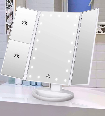 BESTOPE 21 LED Lights Make up Mirror with Adjustable Touch Screen - Bestadvisor