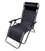 Denny International DI-Z001-B Black Textoline Zero Gravity Reclining Garden Sun Lounger Chair