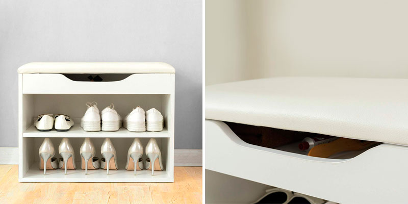 Review of Cherry Tree Furniture NOA-11-WHTBLK Shoe Rack Bench Storage