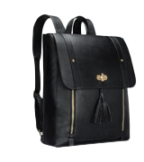 Estarer Leather Backpack Women Black PU for 15.6 inch Laptop