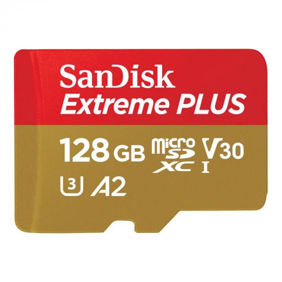 SanDisk Extreme PLUS 128 GB microSDXC Memory Card with SD Adapter