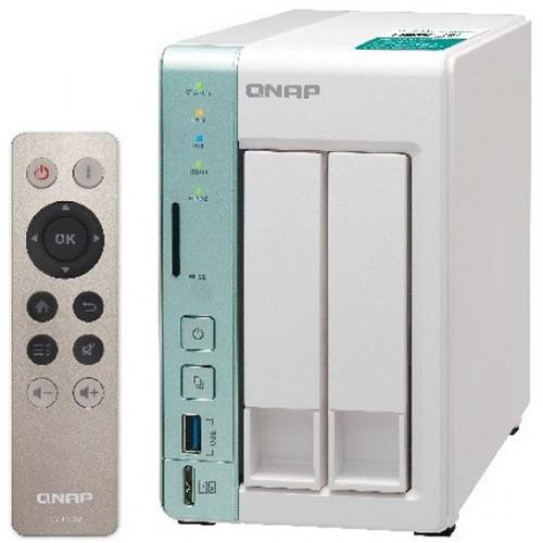 QNAP TS-251A 2 Bay Desktop Network Attached Storage Enclosure with 2 GB RAM (GDPR Compliant) White