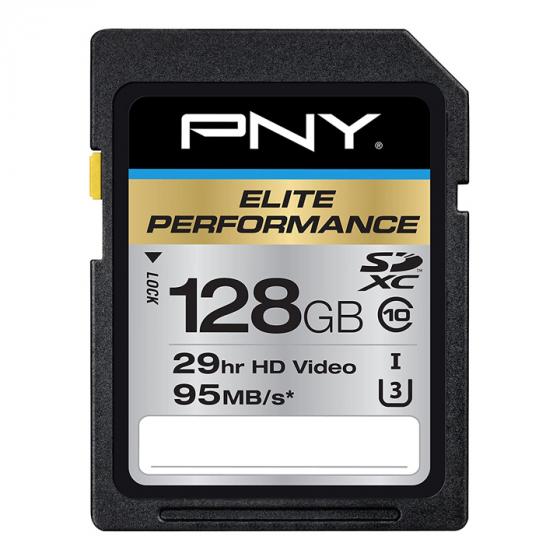 PNY Elite Performance 128 GB Class 10 UHS-I U3 SDXC Flash Memory Card