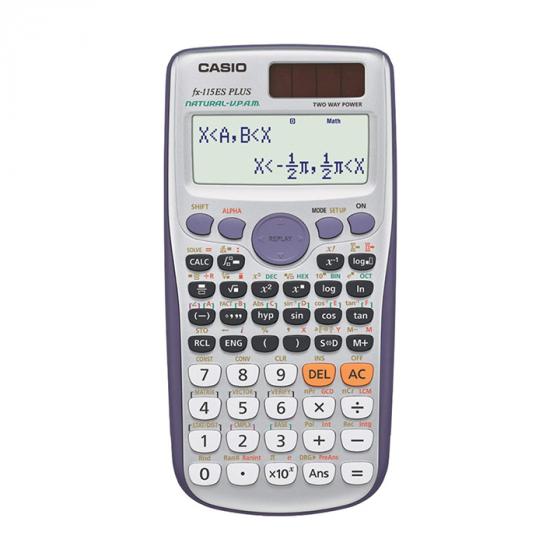Casio FX-115ES Plus Pocket, Battery/Solar, Scientific calculator, Purple, Silver, Plastic