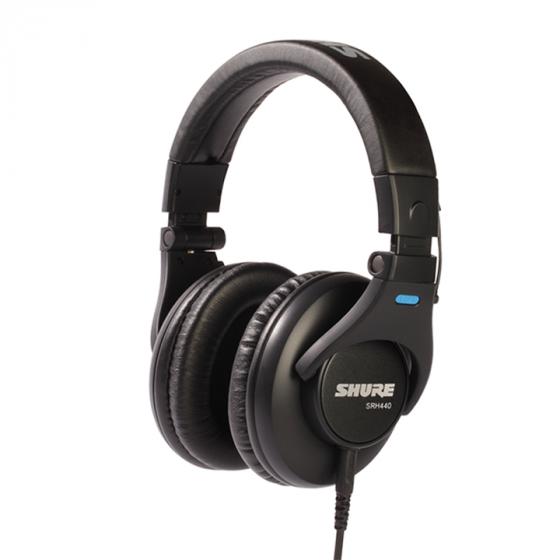 Shure SRH440 Professional Headphones, accurate audio across an extended range, collapsible, black