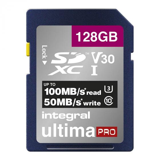 Integral INSDX128G-100/90V30 128GB 4K Ultra-HD Video Premium High Speed Memory Card