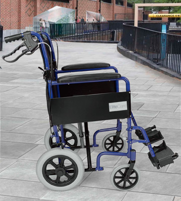 Elite Care ECTR01 Folding Transit Travel Wheelchair with Handbrakes - Bestadvisor