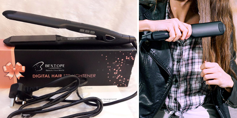 Review of BESTOPE Hair Straighteners Dual Voltage 4.5CM Ceramic Tourmaline Wide Plates Hair Straightening Flat Irons