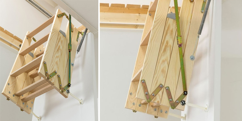 Dolle 'ClickFix Mini' Timber Folding Loft Ladder in the use