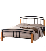 Limitless Base Beech & Black Wooden and Metal Bed Frame